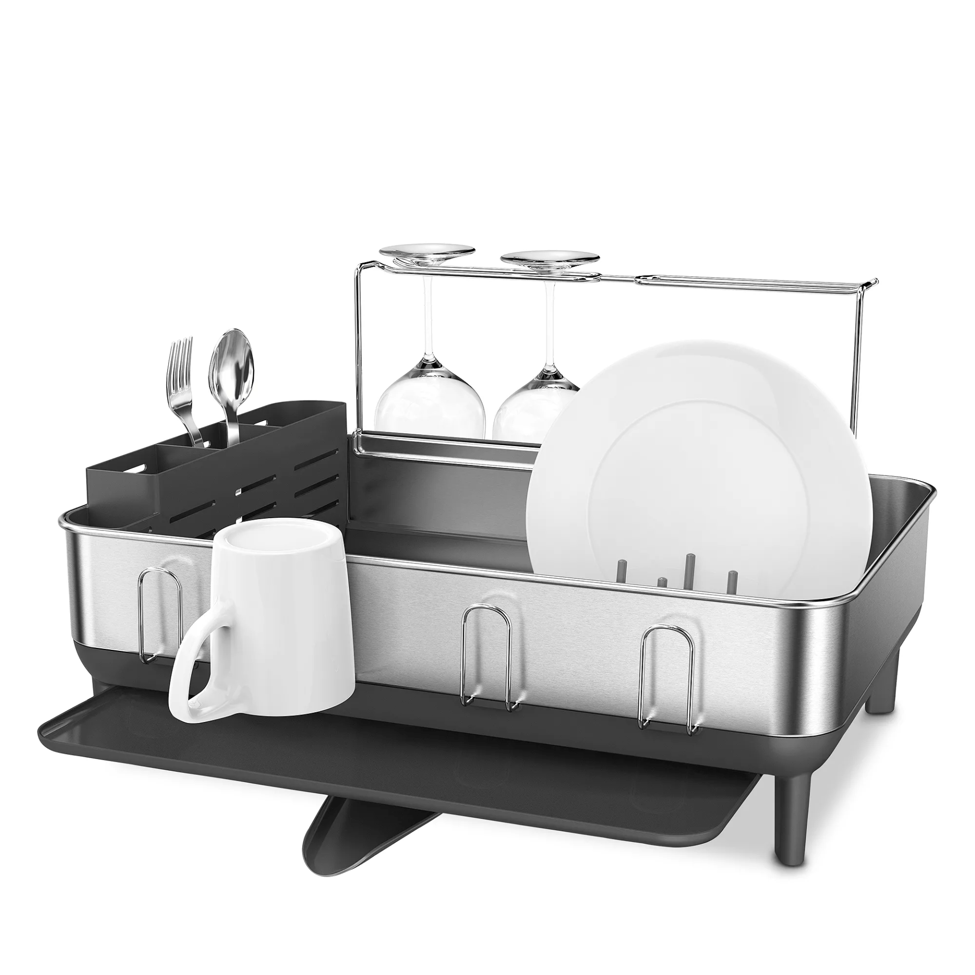 simplehuman stainless steel frame dish rack