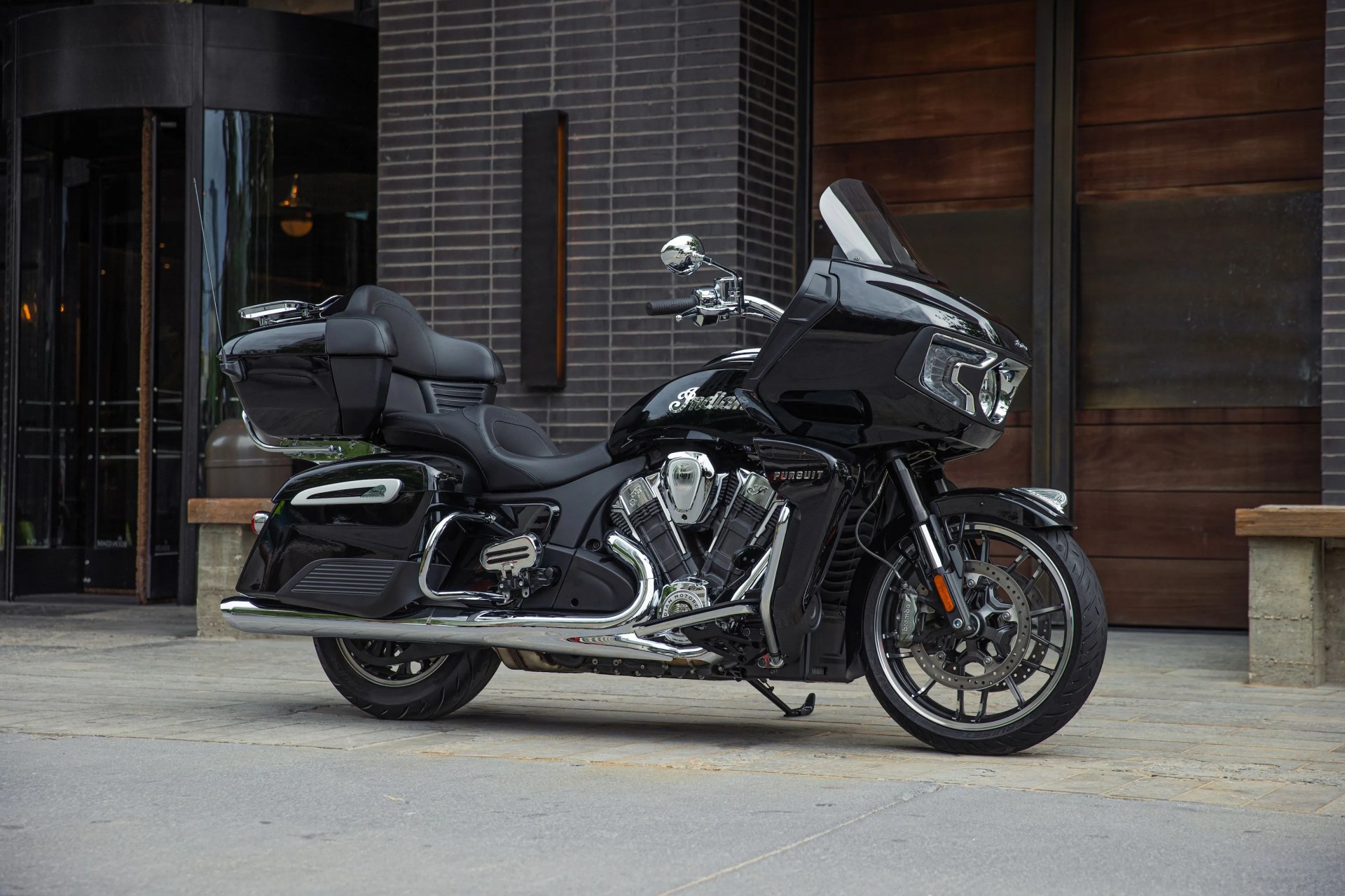 indian pursuit motorcycle parked