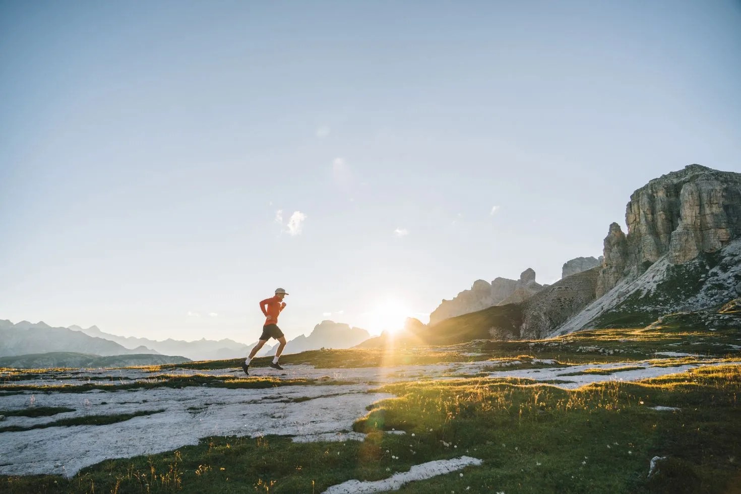 man jogging on flat land
