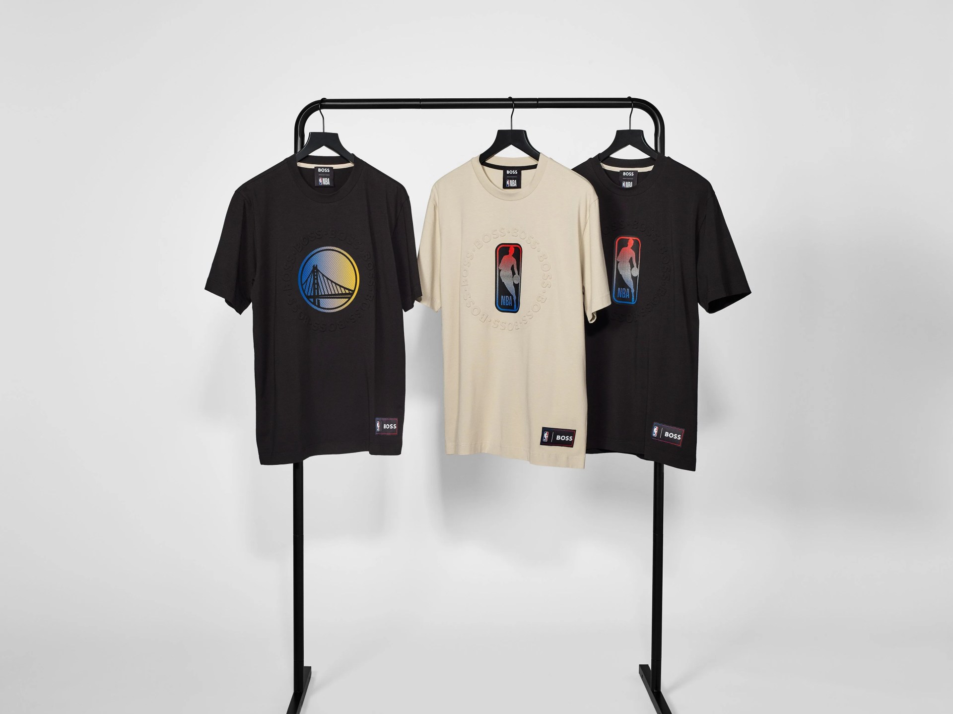 hugo boss nba relaxed fit t shirt with dual branding