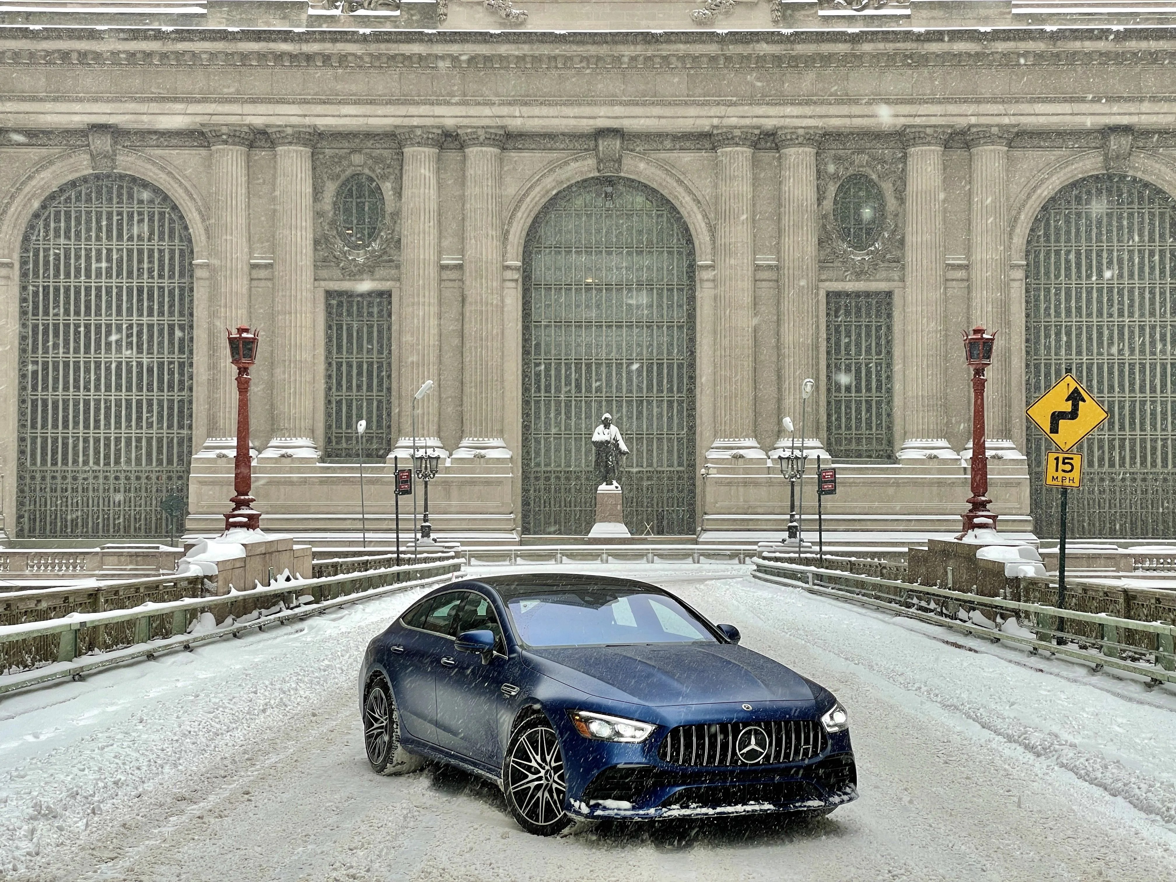 mercedes amg gt 53 gt53 4 door matte blue