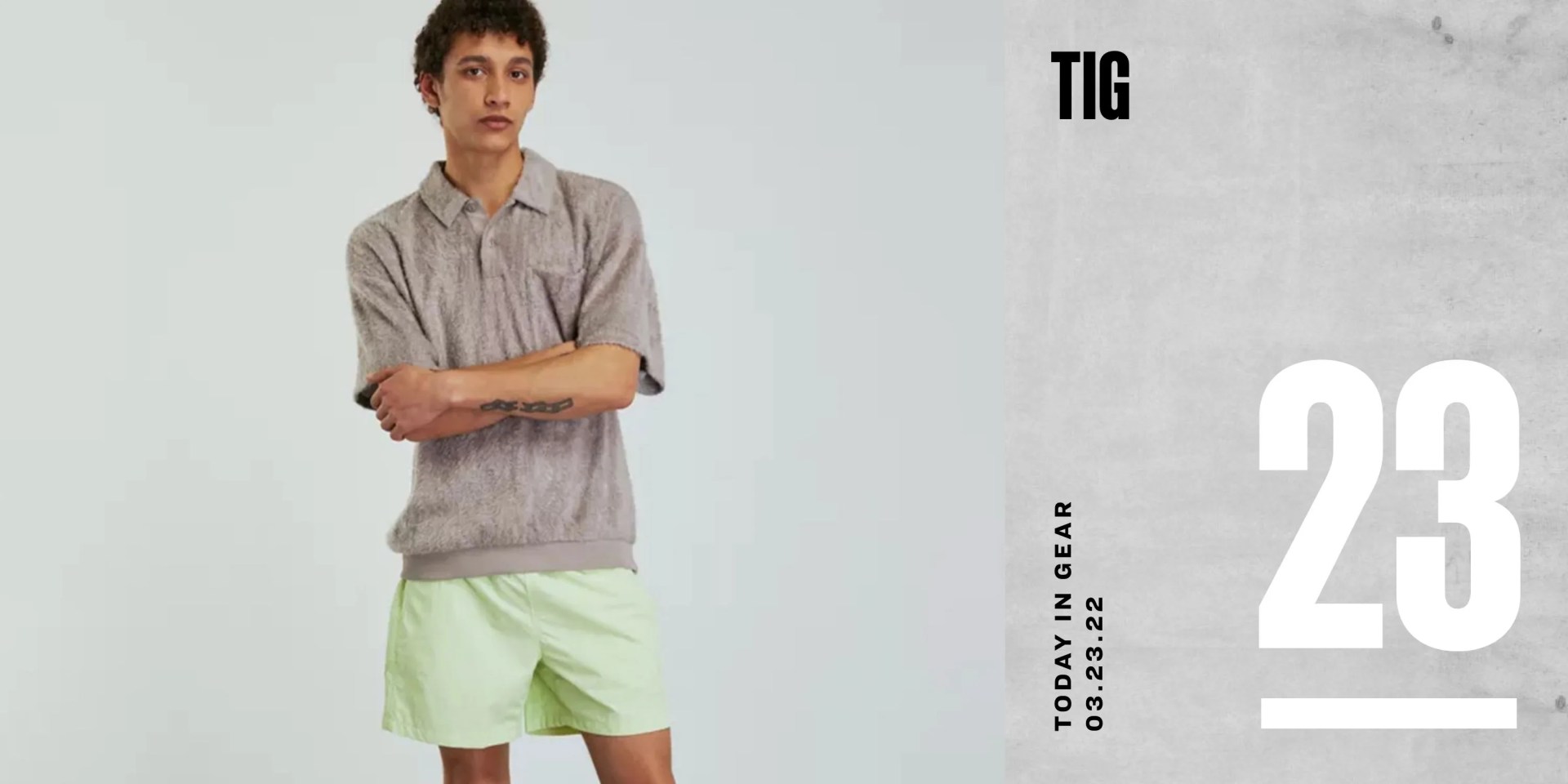 today in gear march 23 2022 urban outfitters man wearing standard cloth oliver 5" nylon short