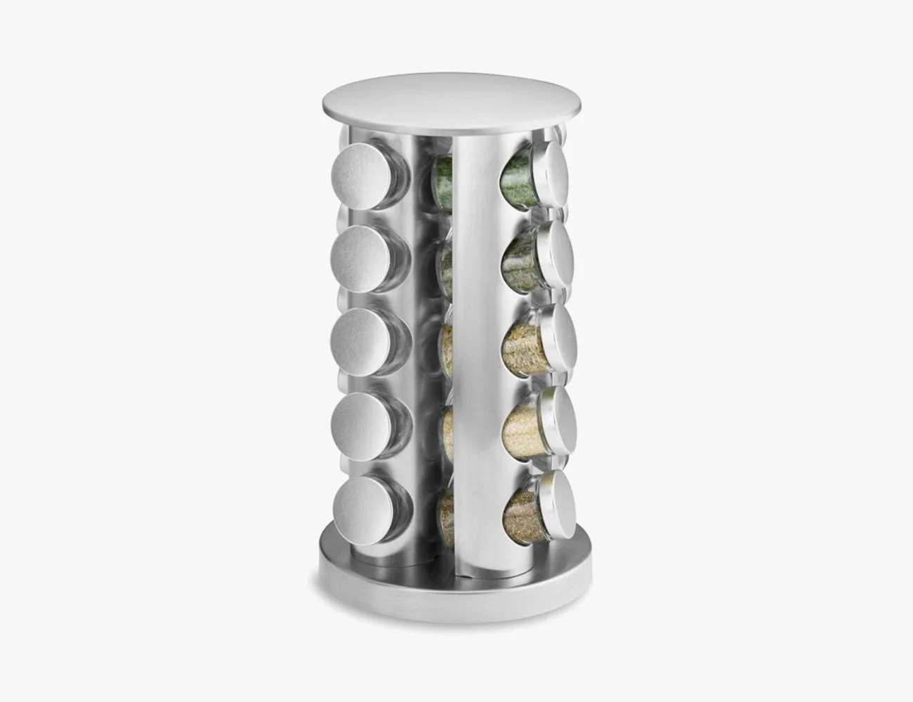 brushed stainless steel spice rack