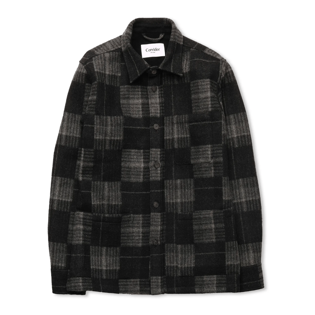 Corridor Patchwork Merino Wool Jacket in Charcoal at Nordstrom, Size Medium