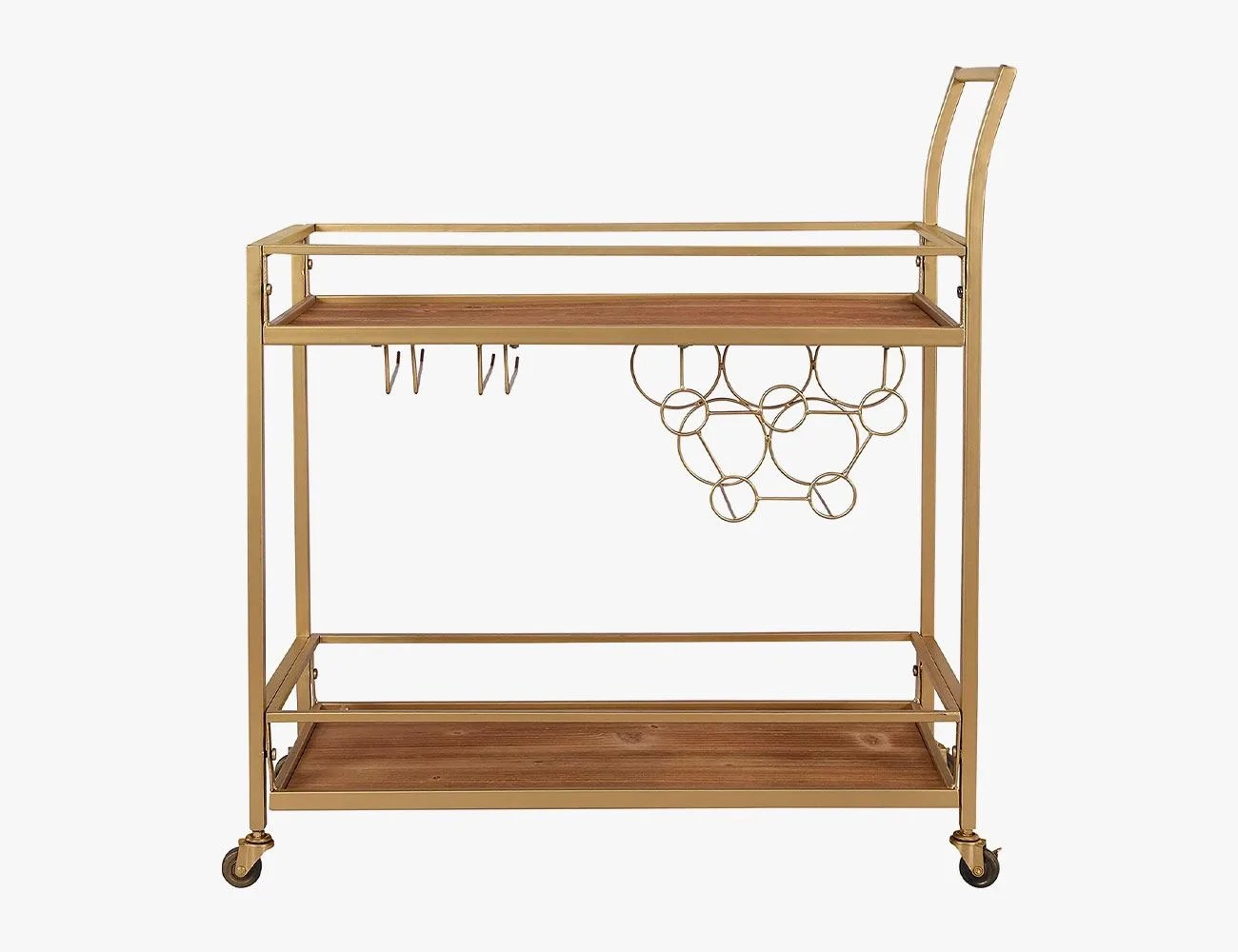 FirsTime & Co. Francesca Bar Cart, 32"H x 15"W x 12.25"D, Gold