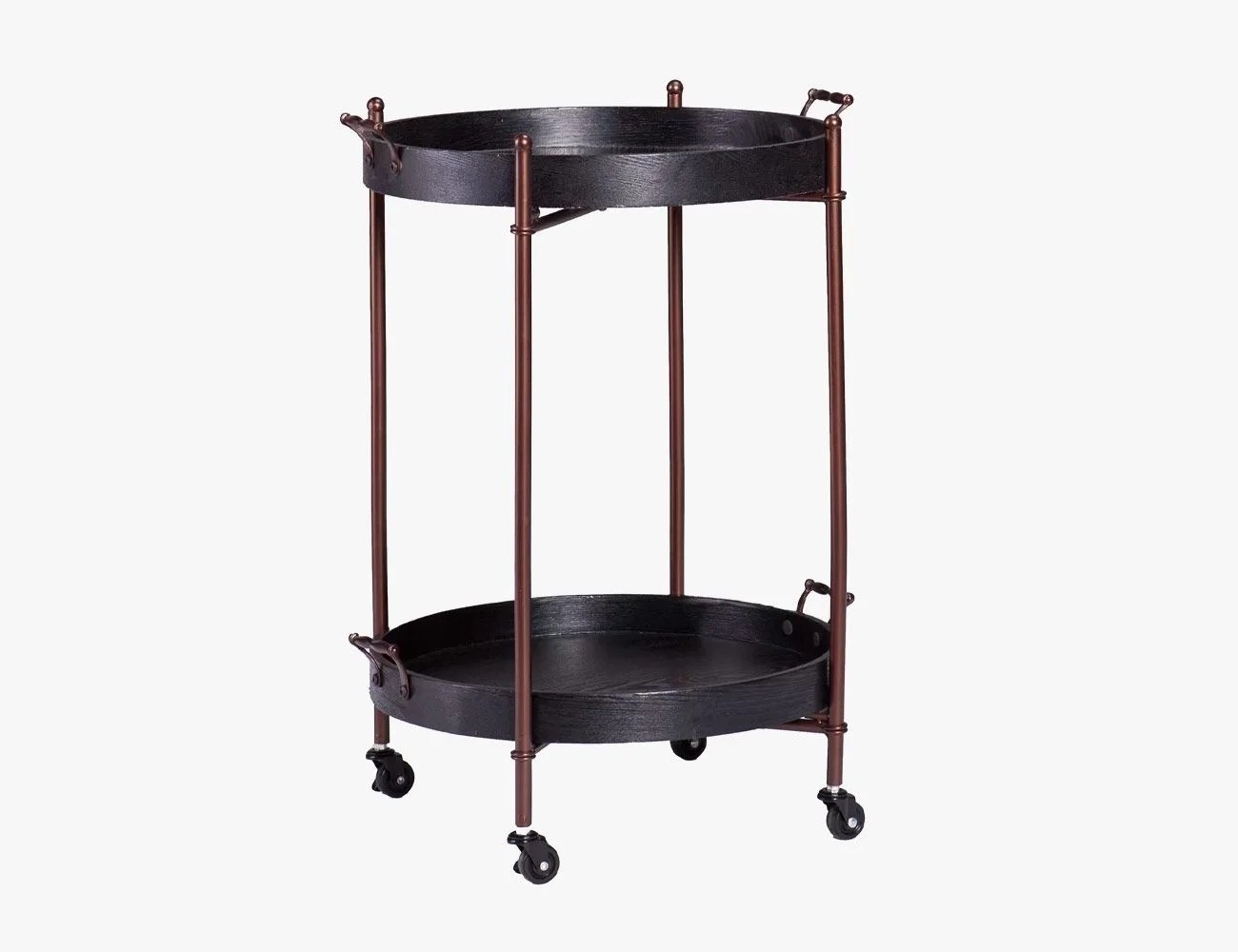 colo 2075'' wide circularround bar cart with removable serving tray