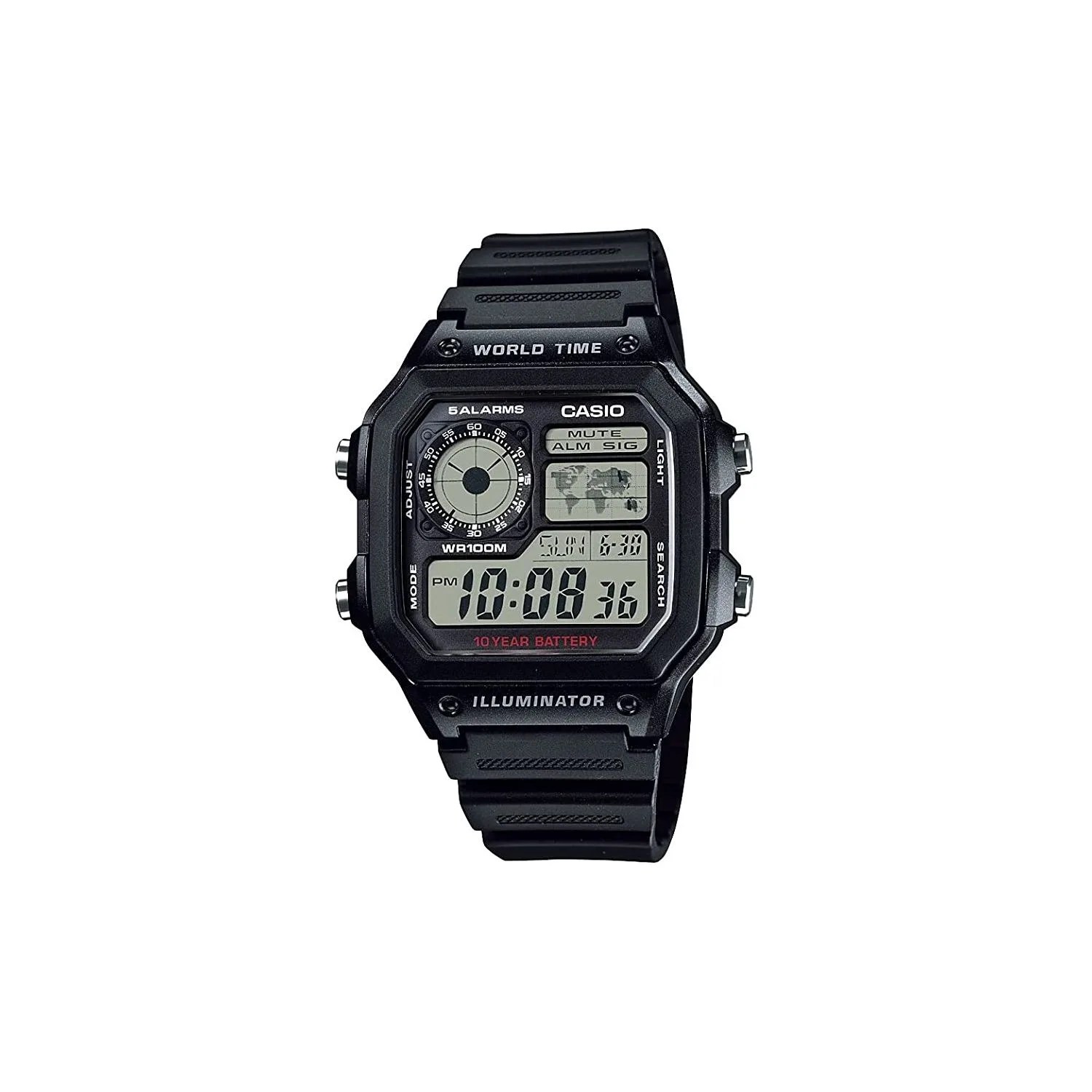 casio ae1200wh1avcf world timer watch