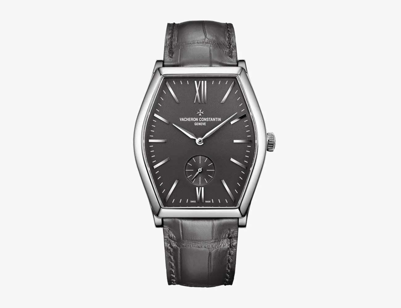 malte manual winding in white gold with gray dial
