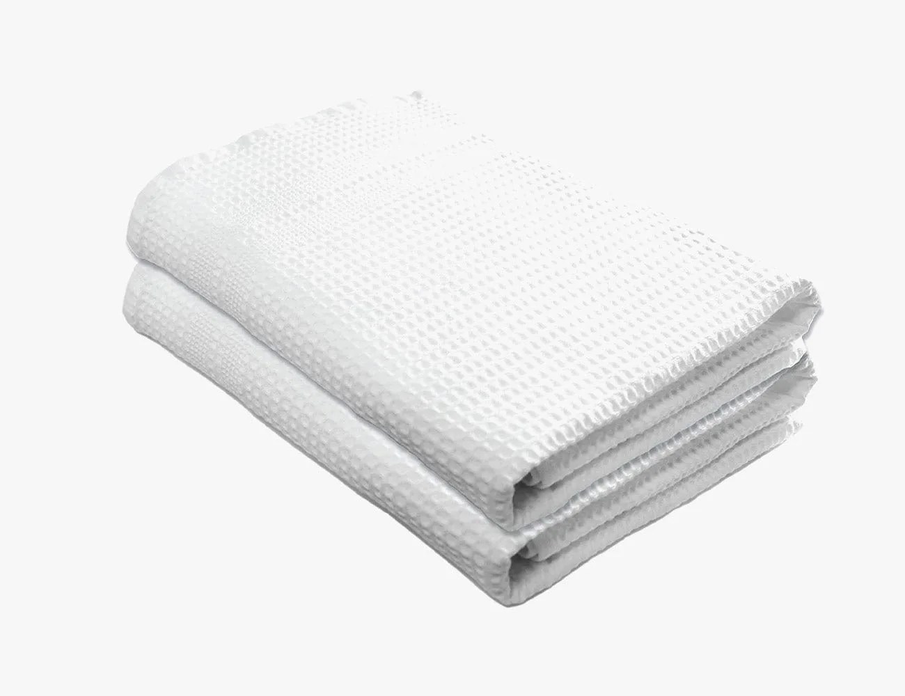 gilden tree waffle towels quick dry lint free thin, bath towel 2 pack, classic style white
