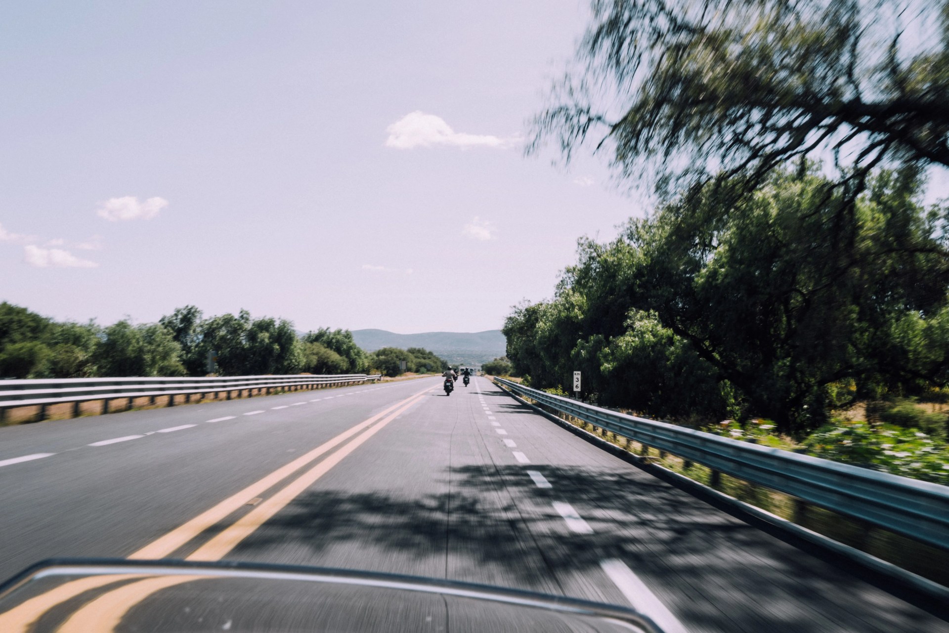 motorcyles on the open road