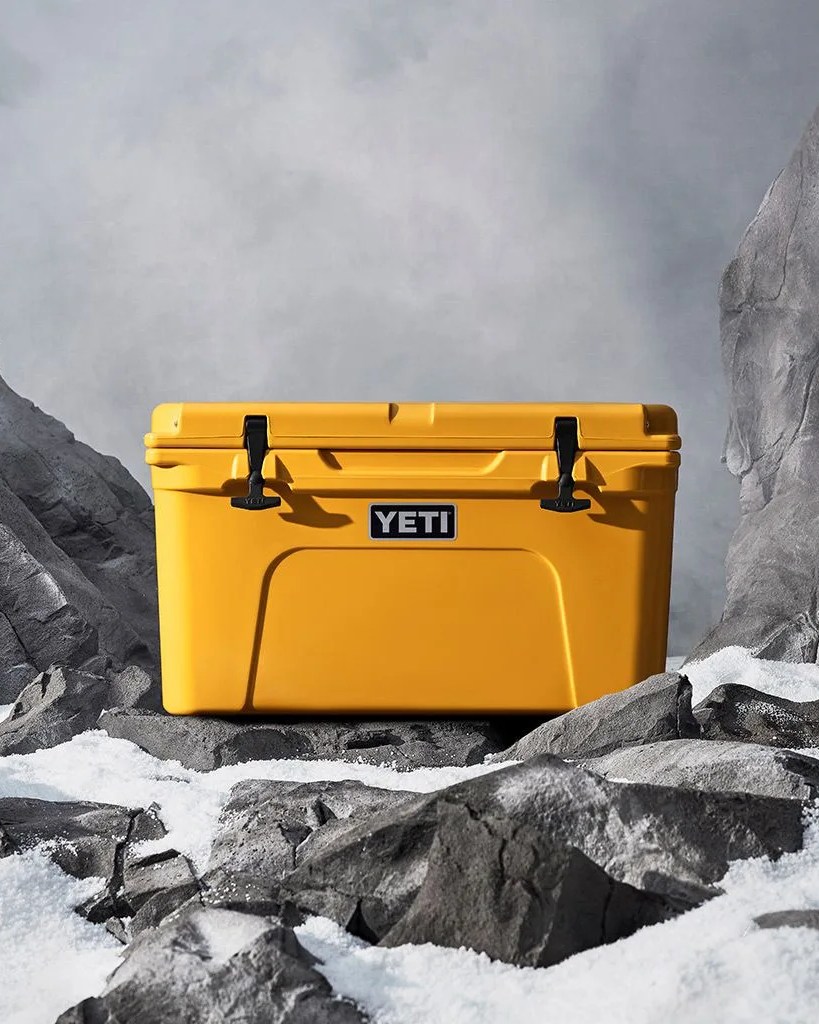 yeti's alpine yellow cooler