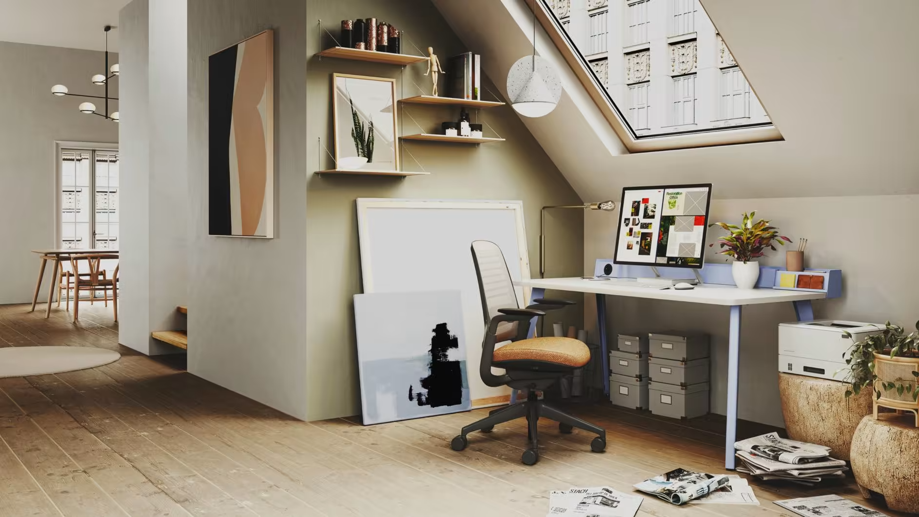steelcase series 1 ergonomic office chair in designer office
