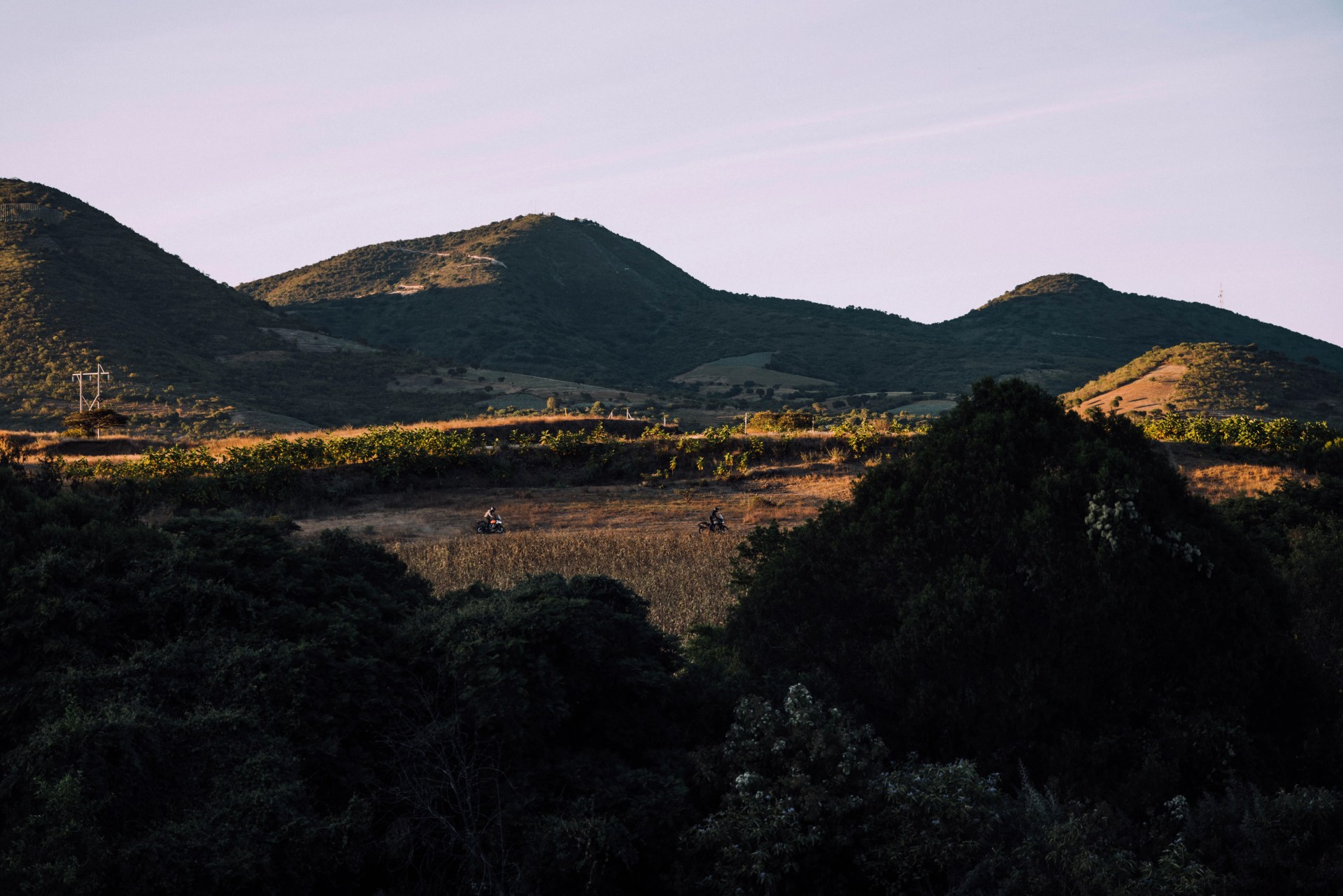 scenic of people riding motorcycles