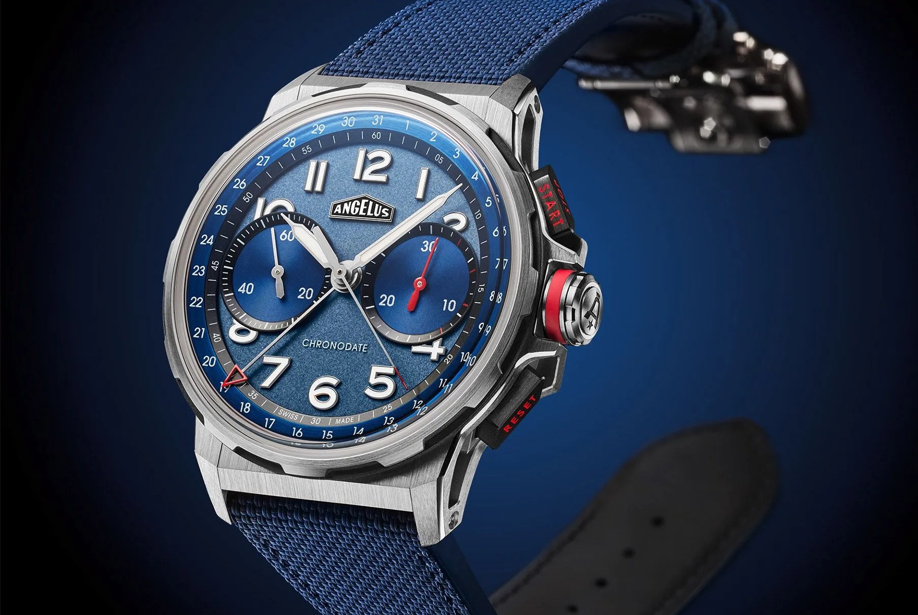 angelus chronodate titanium blue