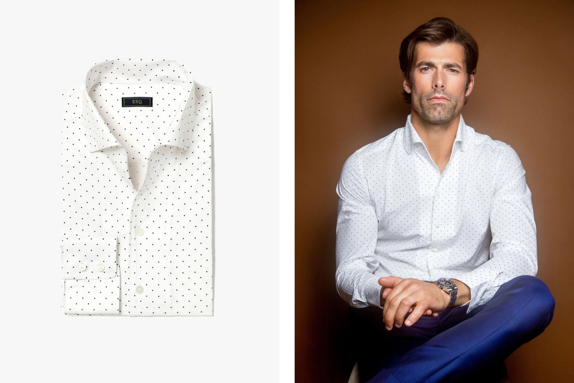 esq polka dot shirt