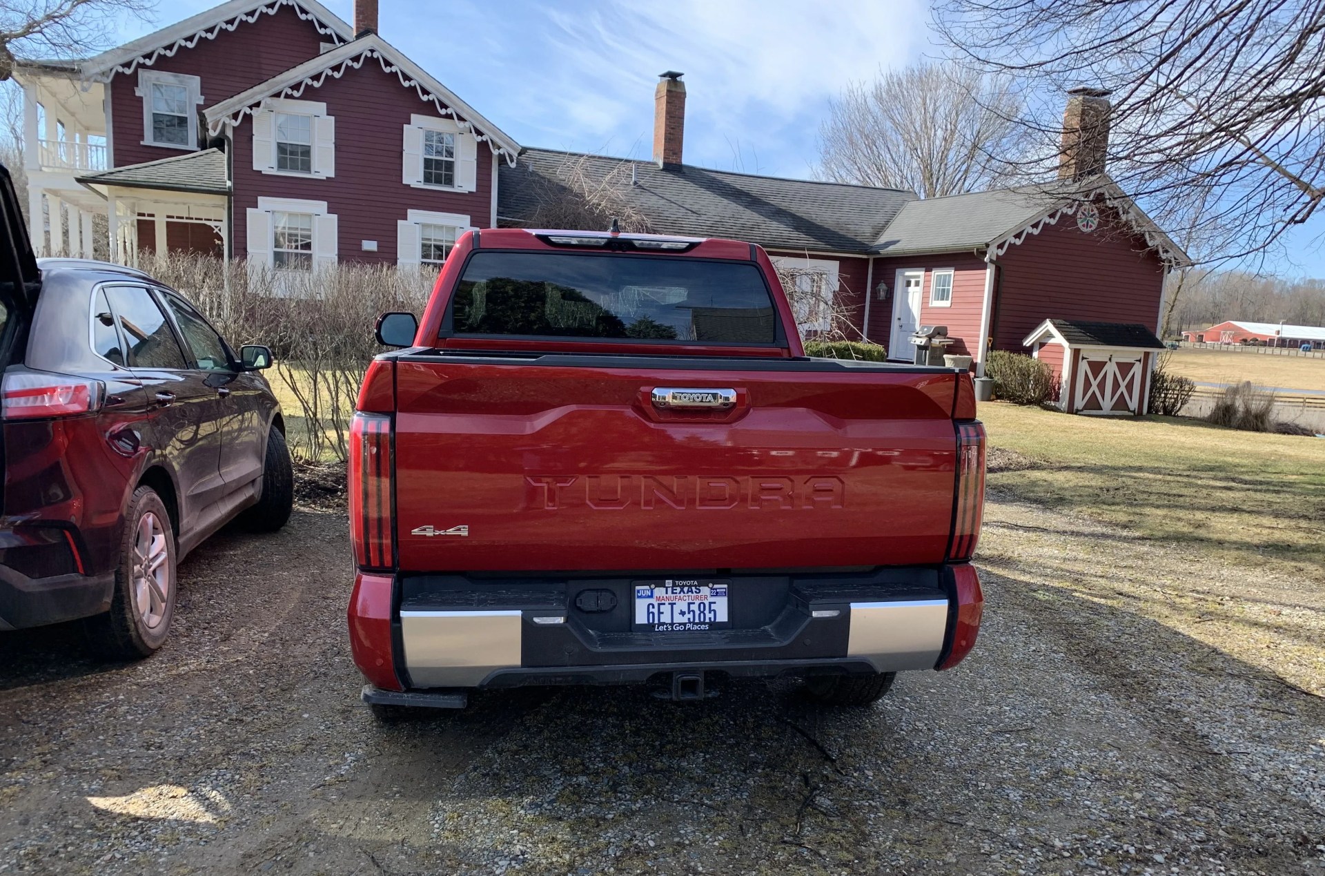 static shot of the all new 2022 toyota tundra testing in southeastern michigan