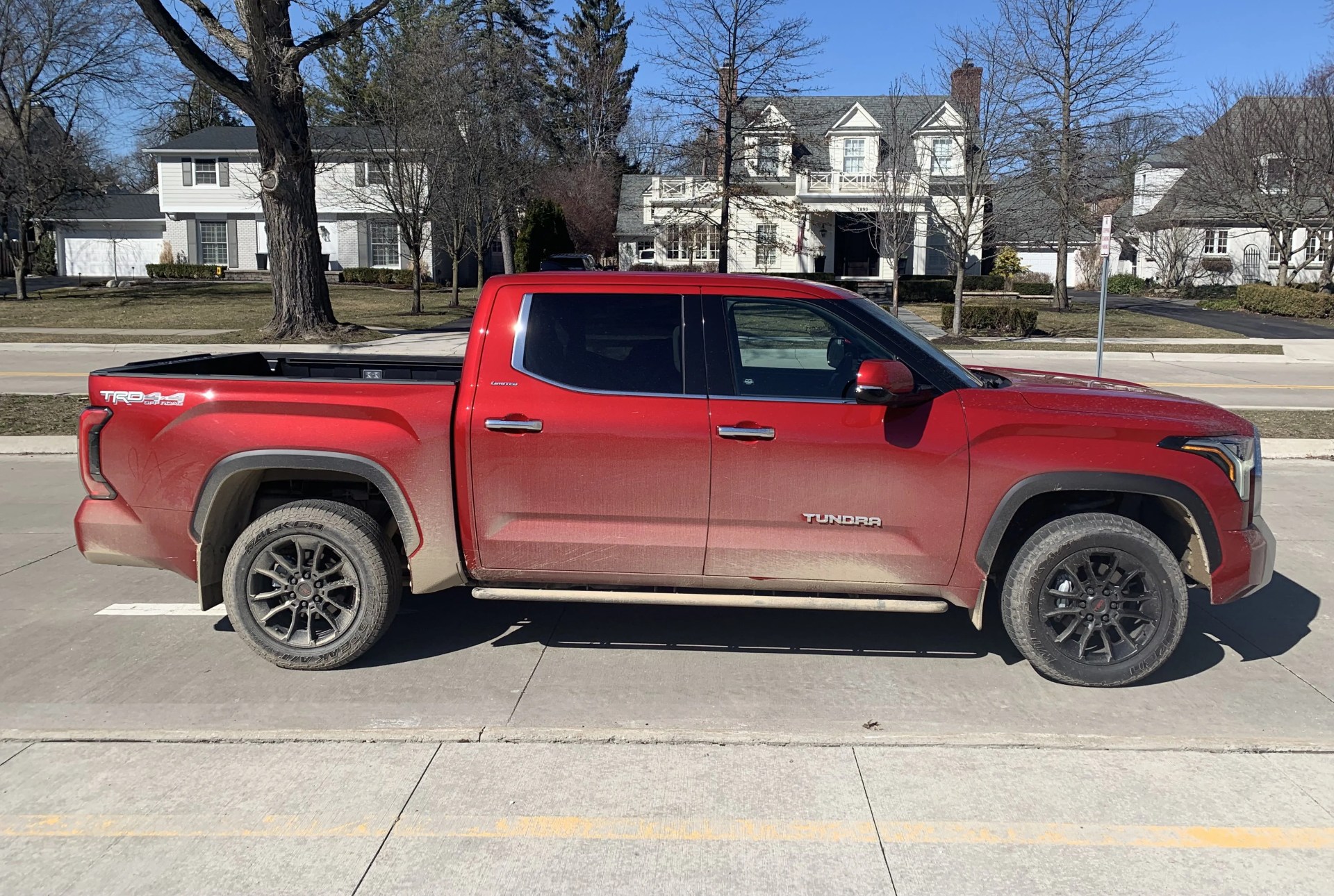 static shot of the all new 2022 toyota tundra testing in southeastern michigan