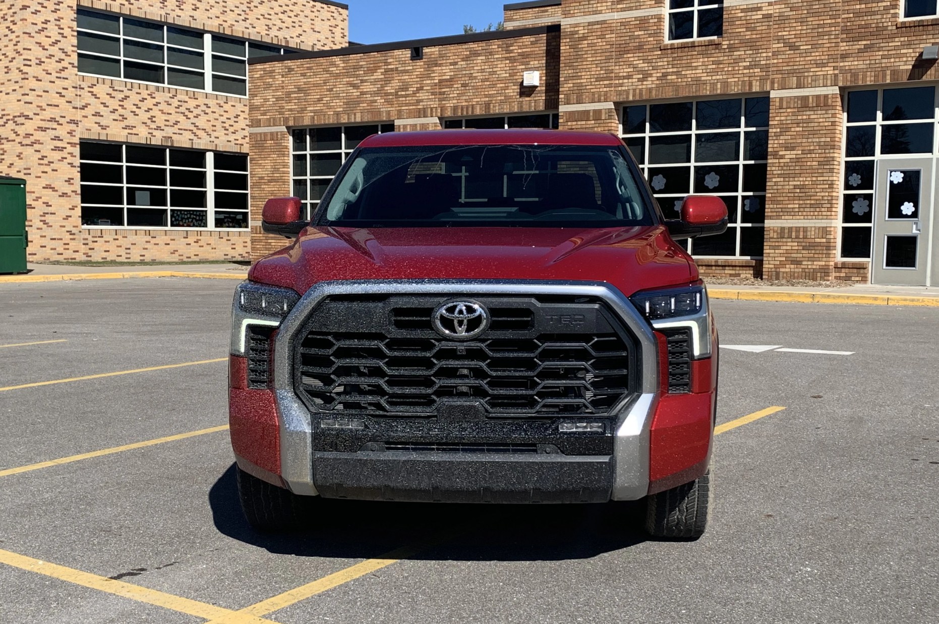 static shot of the all new 2022 toyota tundra testing in southeastern michigan