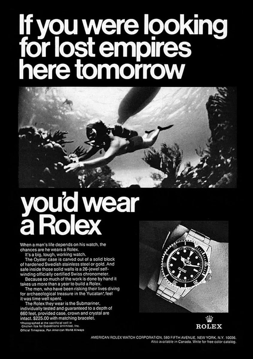 rolex submariner vintage ad