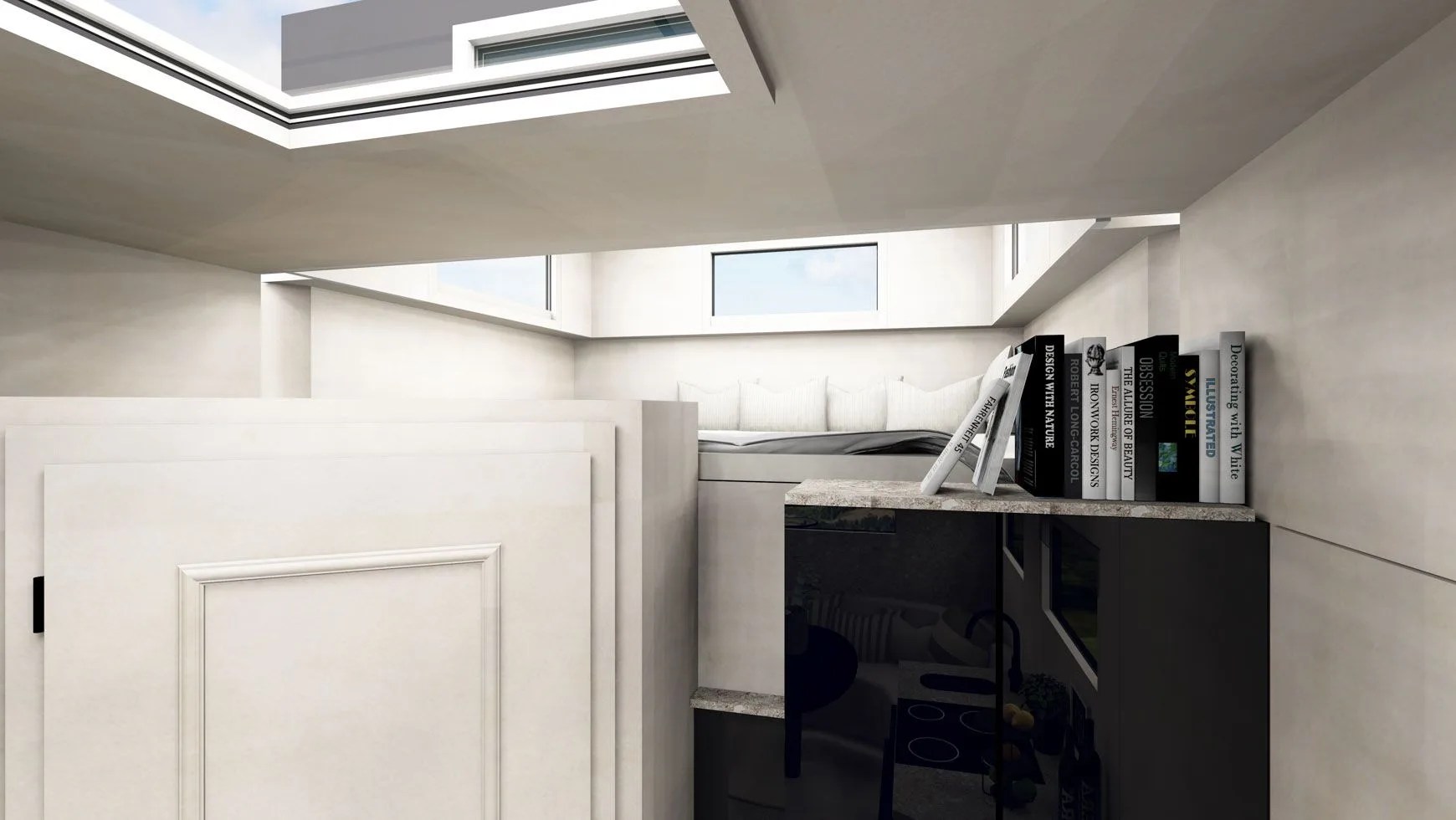 rise 4x4 camper interior sleeping compartment