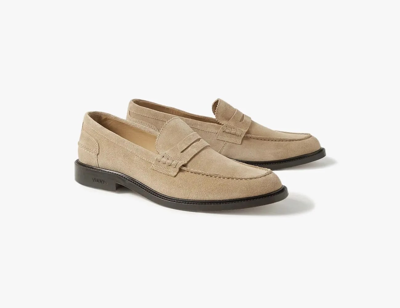 vinnys townee suede penny loafers