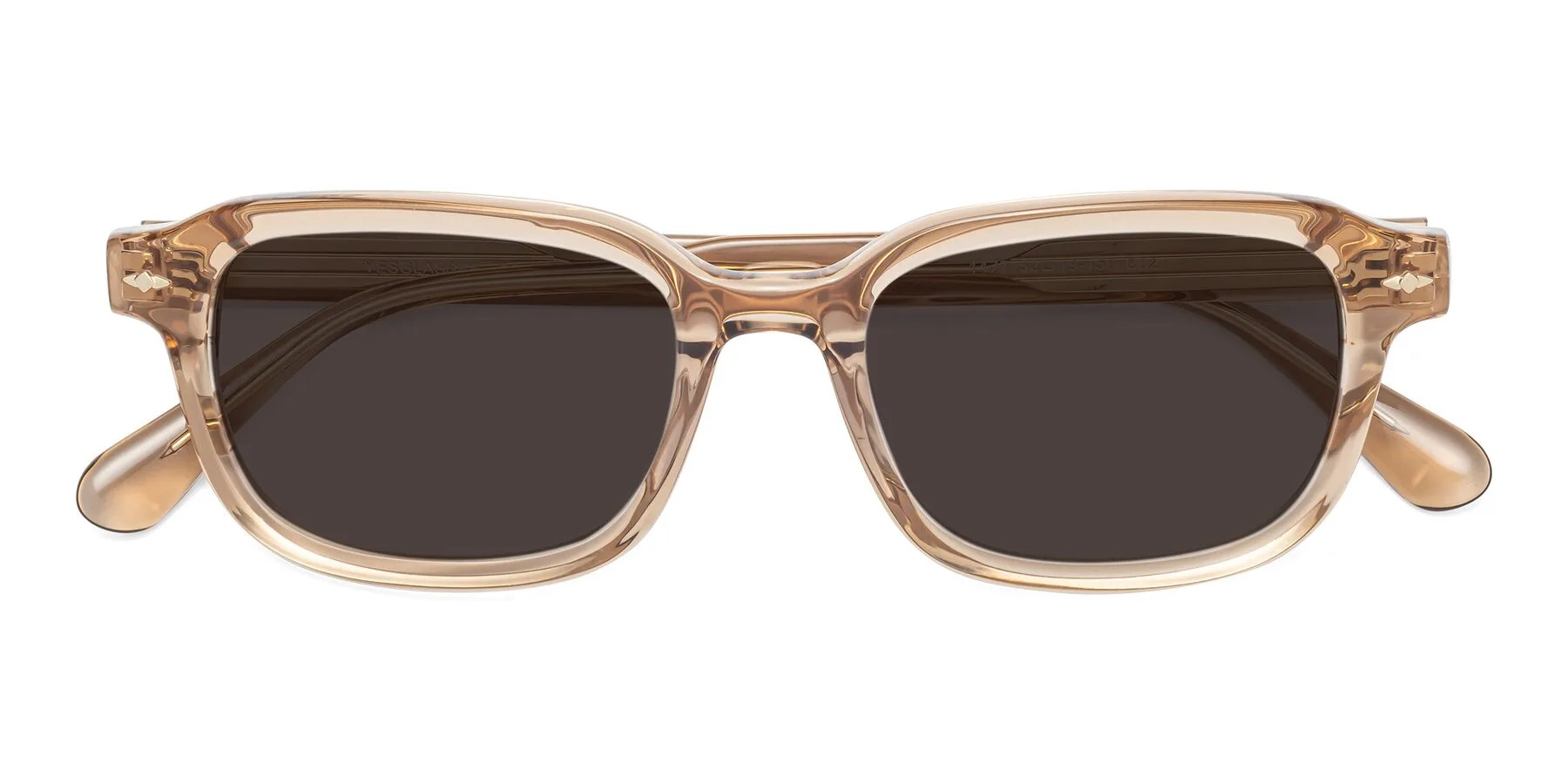 Caramel Classic Acetate Rectangle Tinted Sunglasses