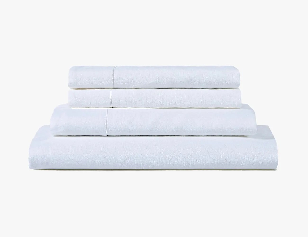 Sijo French White Linen Sheet Set