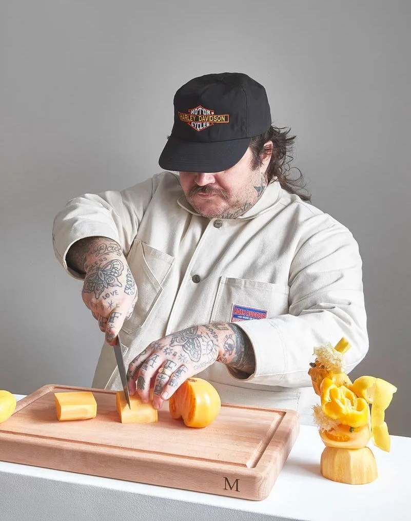 matty matheson using a cutting board