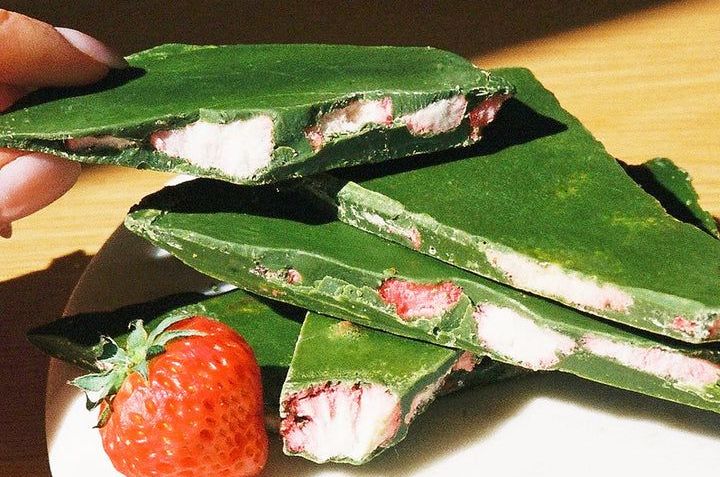 nekohama and oishii matcha chocolate bark