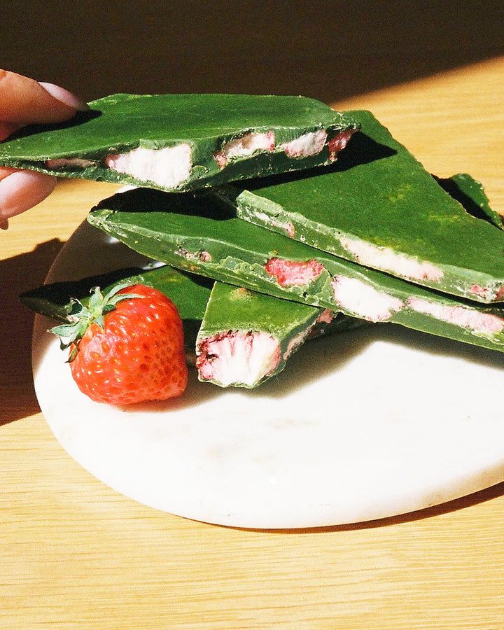 nekohama and oishii matcha chocolate bark