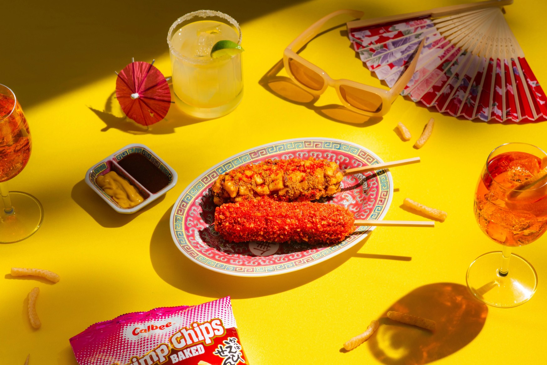 corn on table with bowlcut sauce