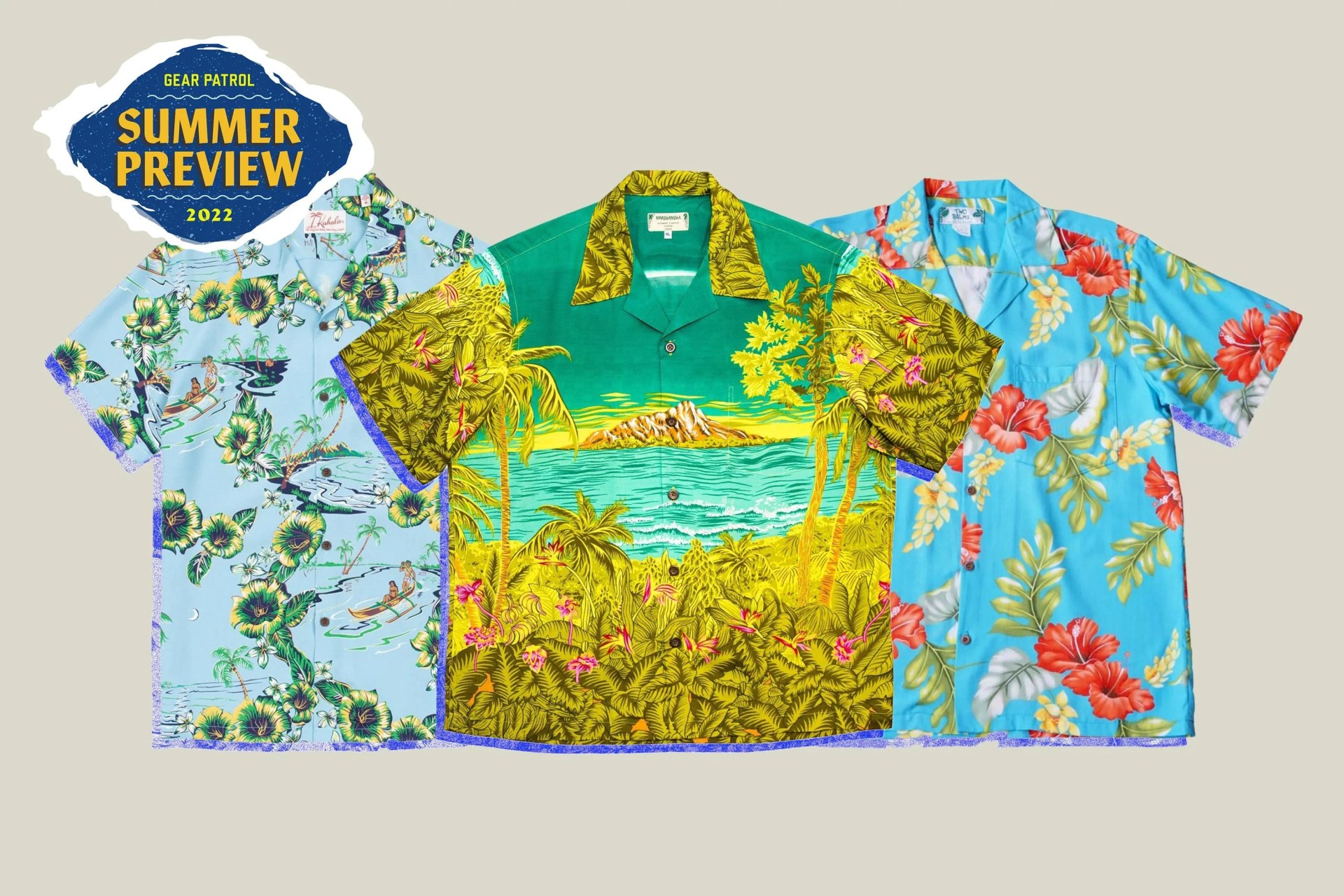 three hawaiian shirts