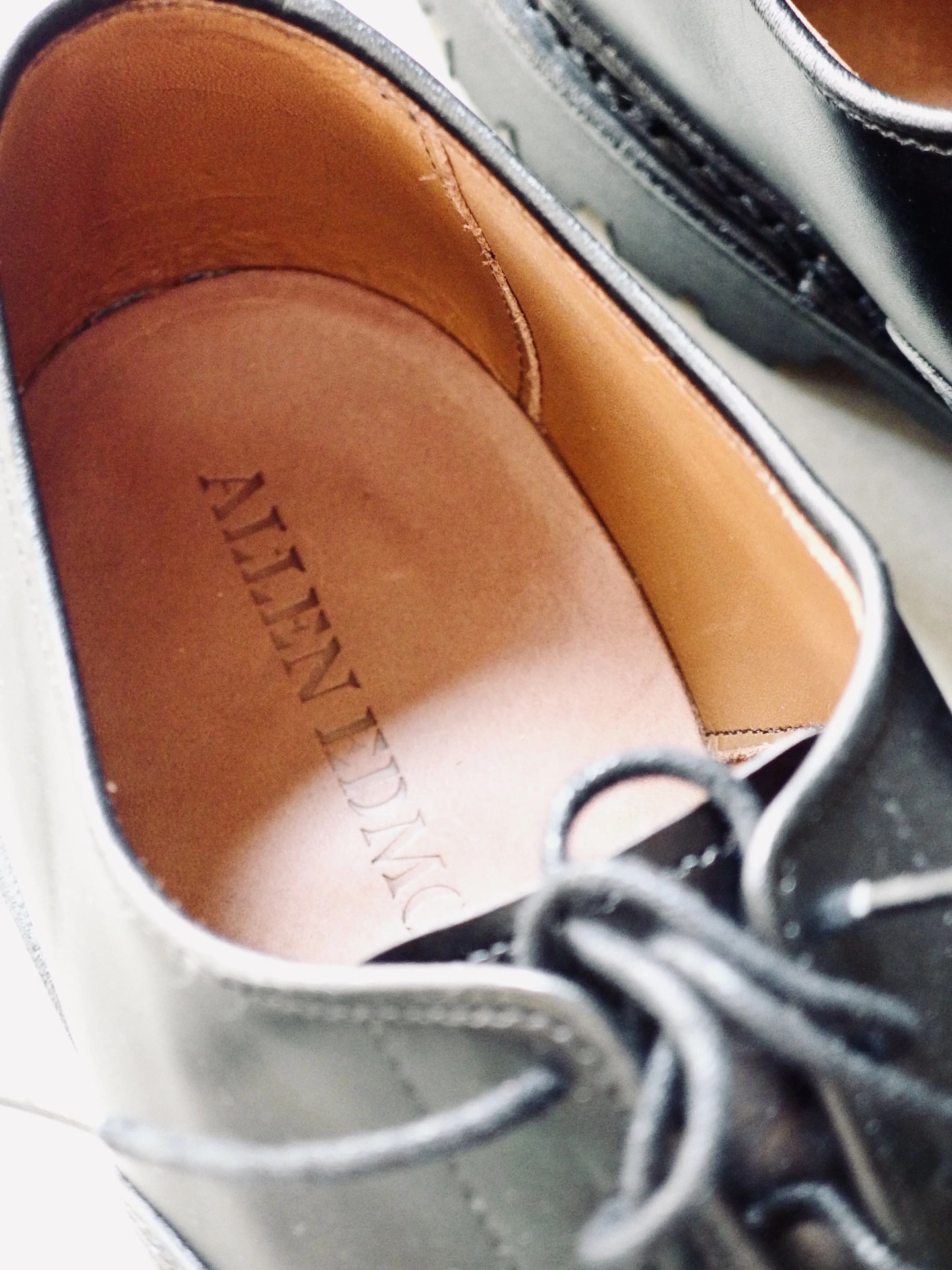 the inside of an allen edmonds shoe