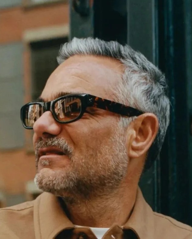 man wearing saturdays nyc x moscot sunglasses