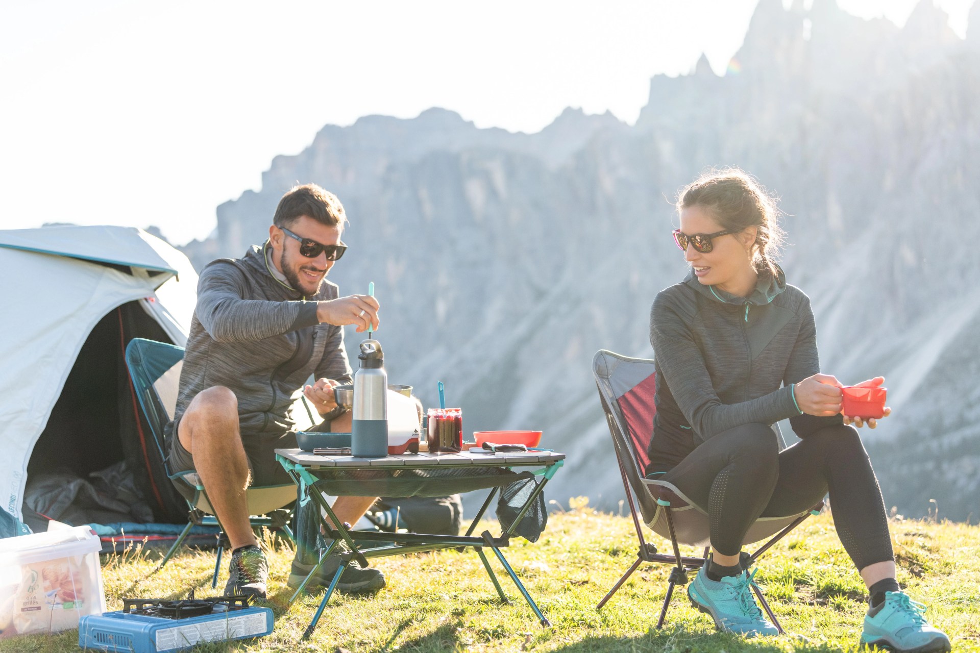 man and woman sitting down