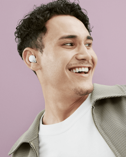 man wearing sony linkbuds s truly wireless noise canceling earbuds