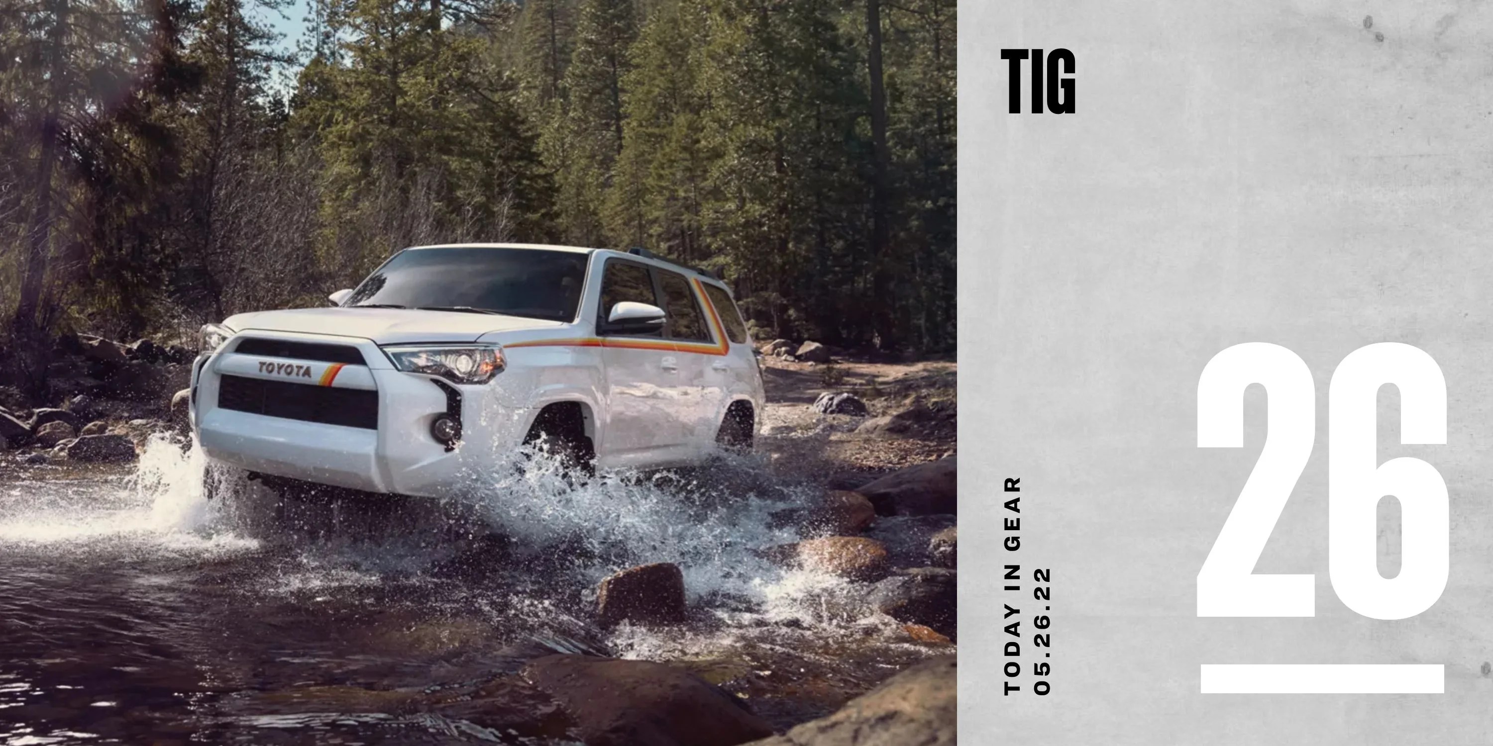 today in gear may 26 2022, 2023 toyota 4runner driving through creek