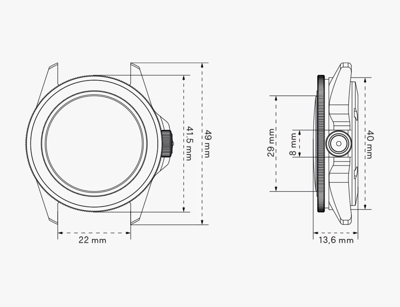 unimatic watches lug diagram