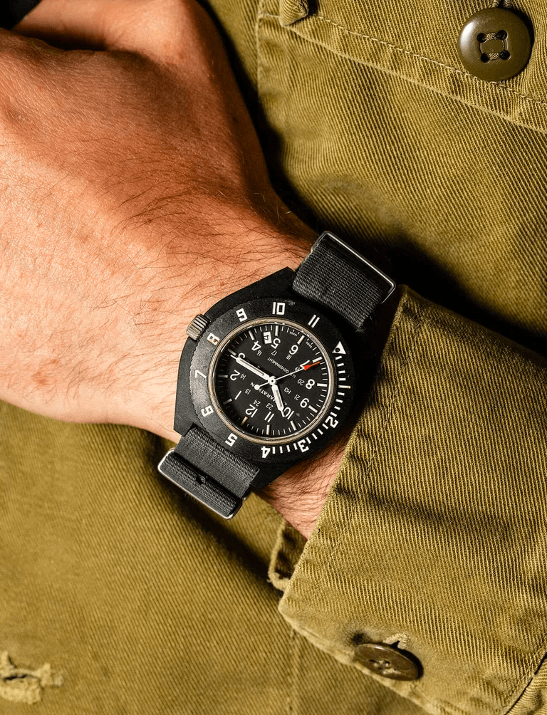 man wearing watch on wrist