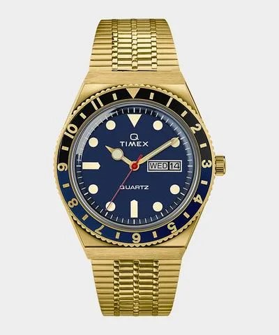 Q Timex Reissue 38mm Stainless Steel Gold Tone Bracelet Watch