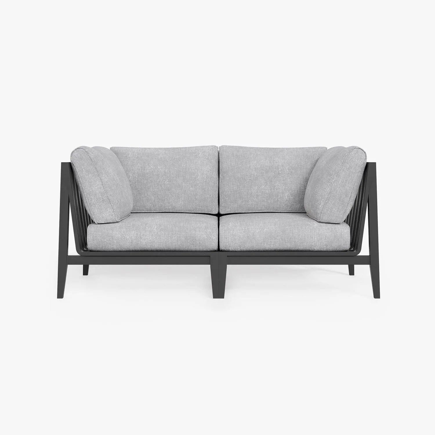 outer charcoal aluminum outdoor loveseat