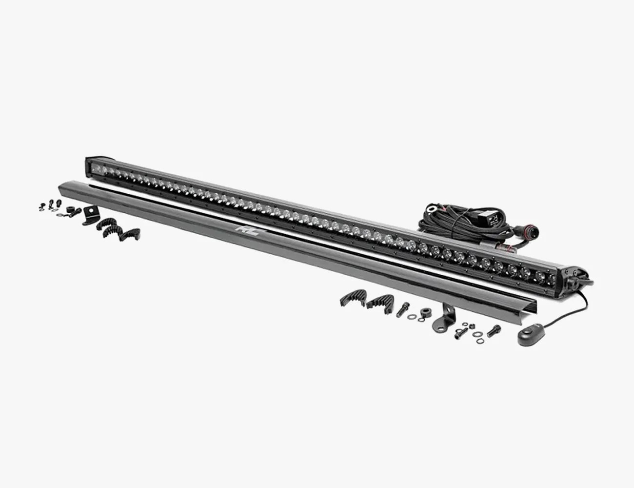 rough country 50" black series single row led light bar  white drl   70750bldrl