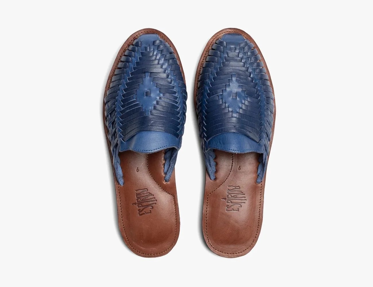 blue Espiritu Eternal Huarache Slip Ons