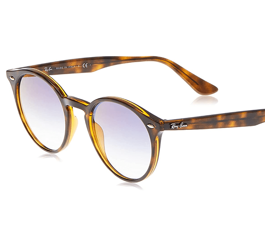 Ray-Ban RB2180 Round Sunglasses, Tortoise/Blue Gradient Mirror, 49 mm