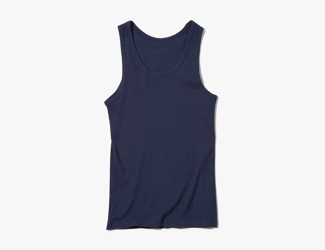 navy blue uniqlo dry color ribbed tank top