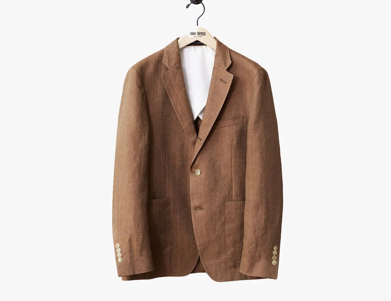 Birdwell x Todd Snyder Linen Traveler Suit Jacket in Rust