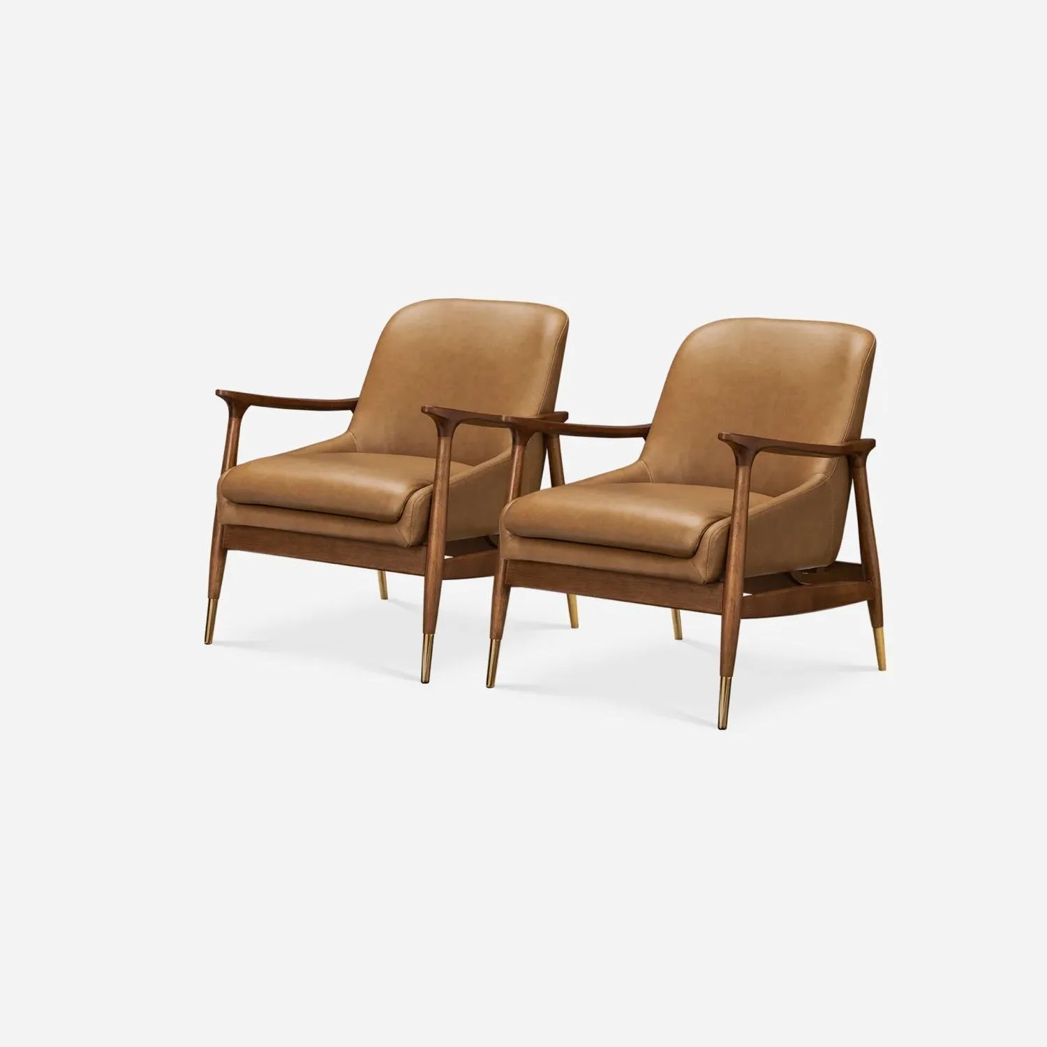 castlery desmond leather armchair set