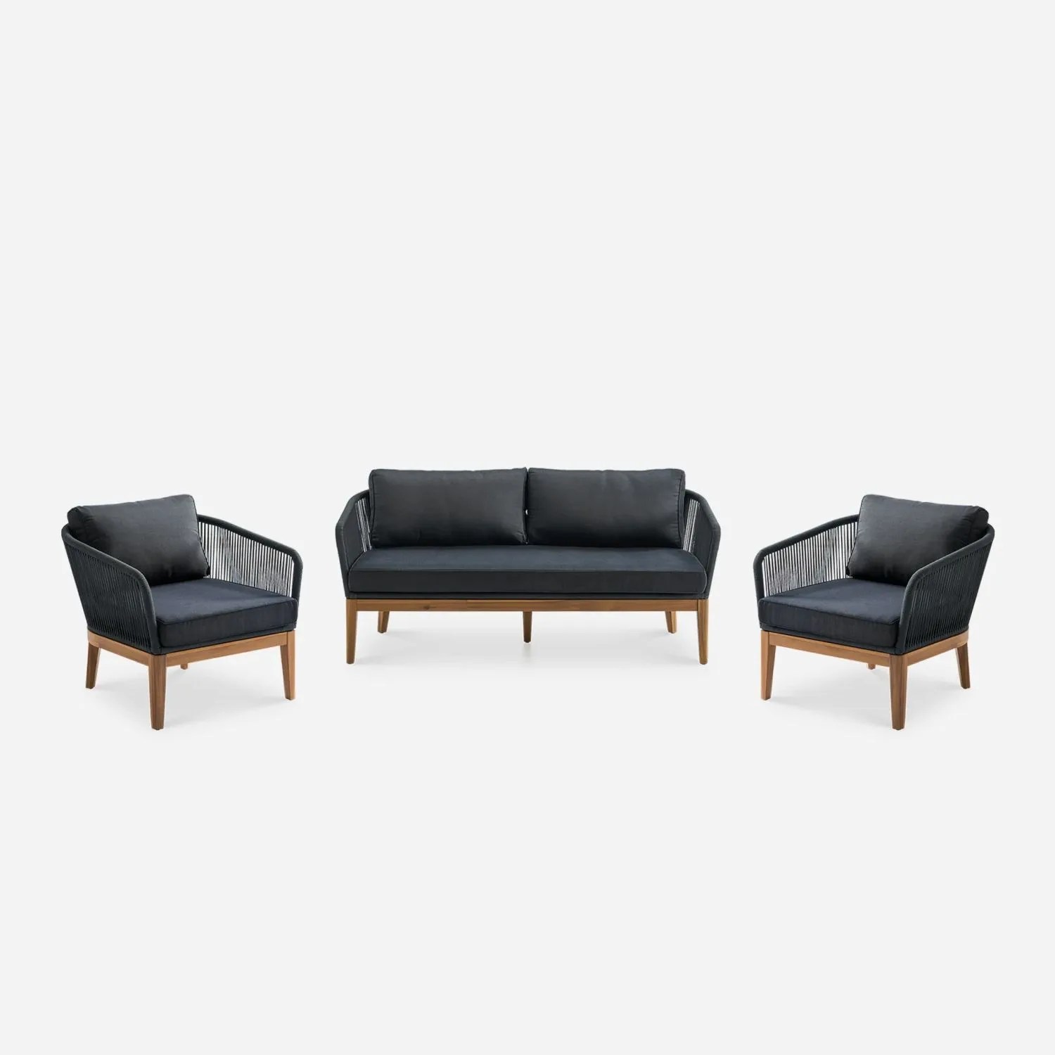 castlery maui loveseat  2 lounge chairs set