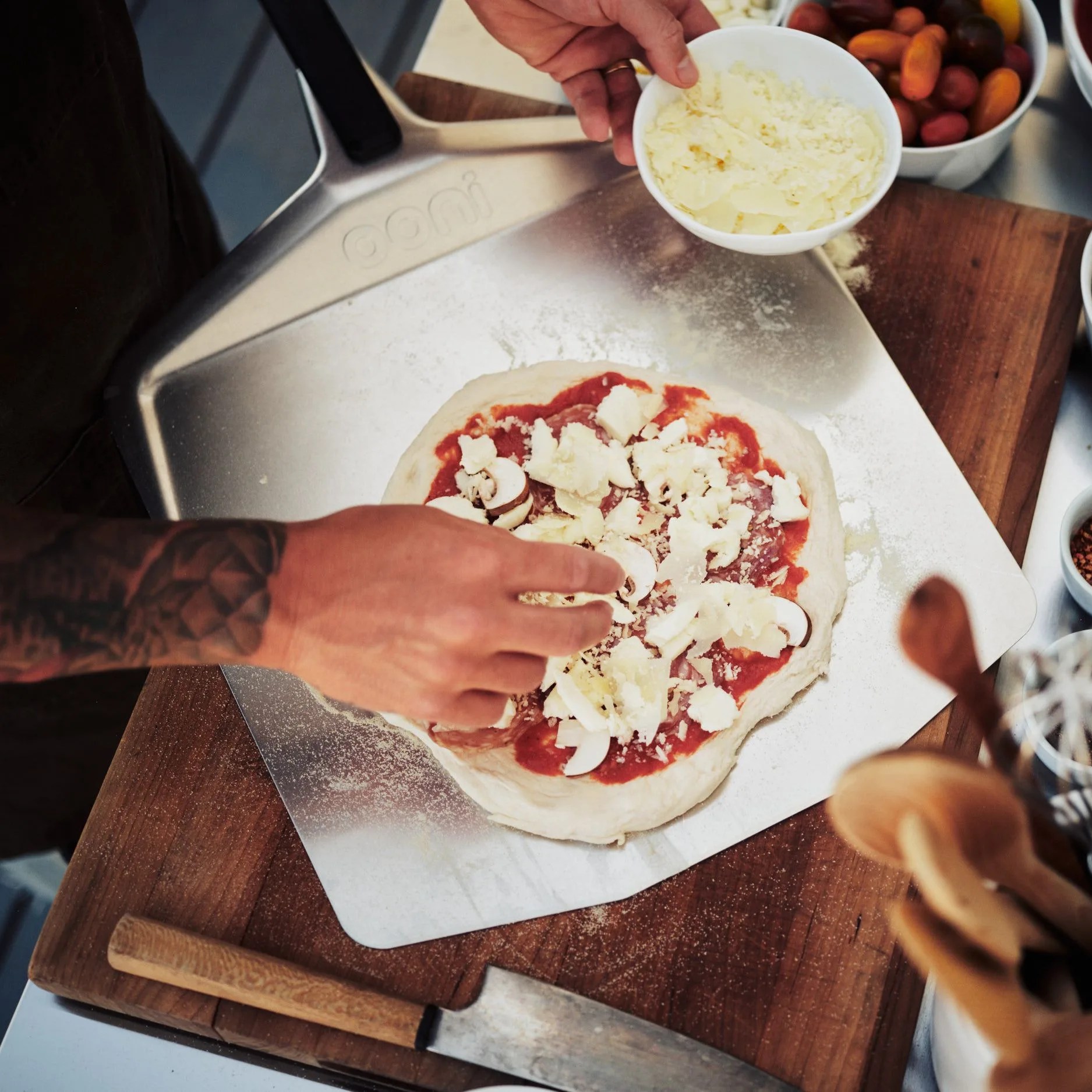 marco starting to make pizzas