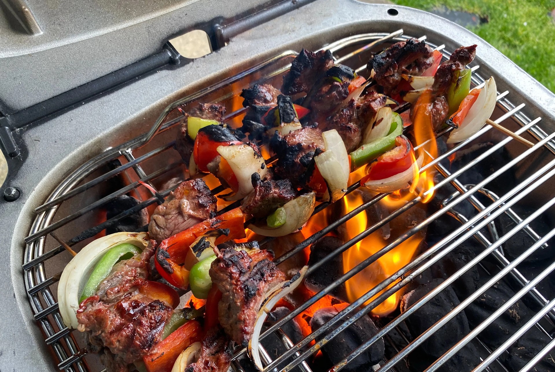 kabobs on a grill